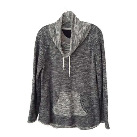 Calvin Klein Performance Cowl Neck Sweater Women L Purple Marble Knit Quick Dry - Picture 1 of 10